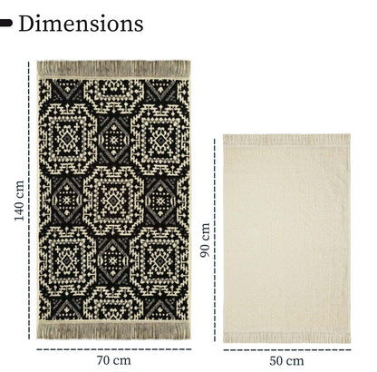 4 Piece Moroccan Towel Set 100% Cotton 500GSM High Absorbency Quick Drying Durable Soft Hand and Bath Towels for Elegant Bathroom Decor by OLIVIA ROCCO