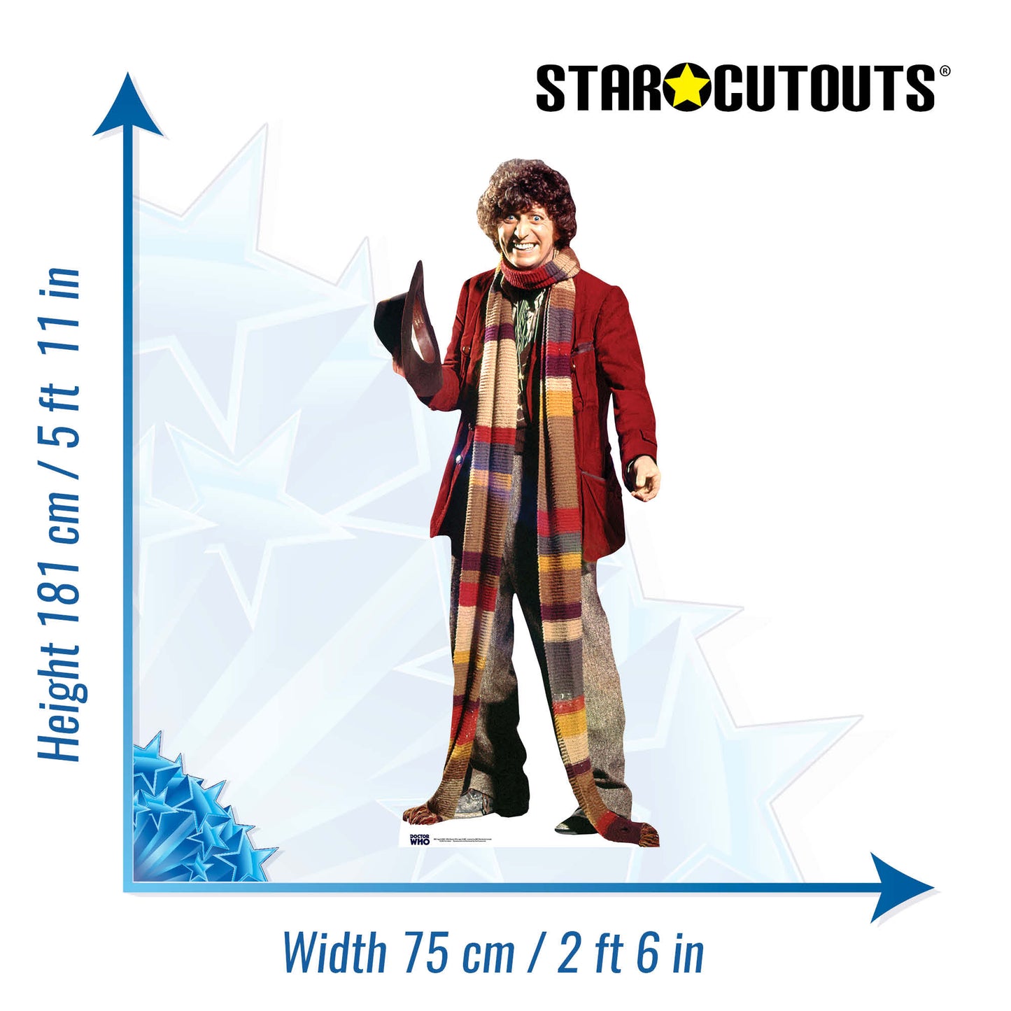 SC406 Tom Baker - Fourth Doctor Cardboard Cut Out Height 181cm