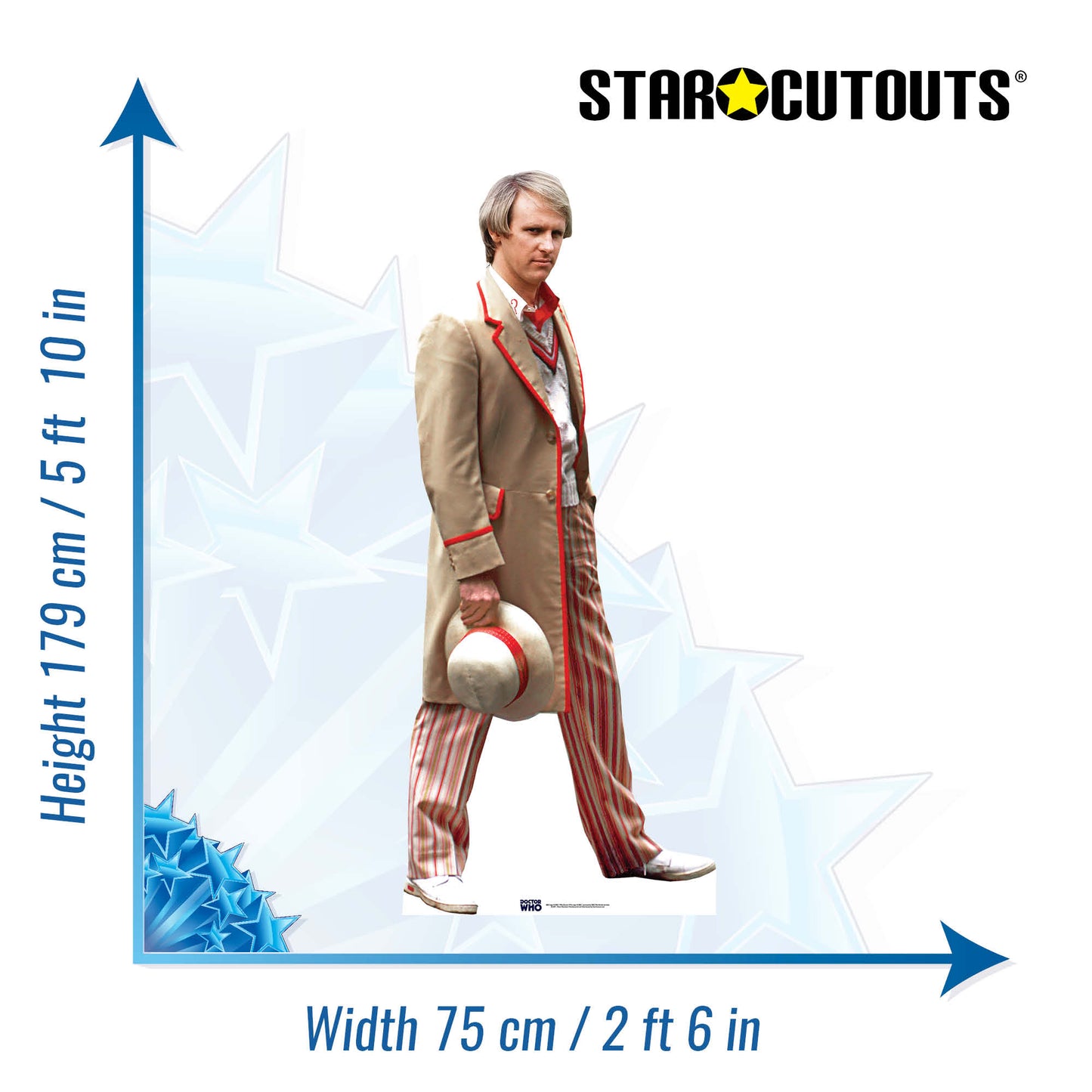 SC407 Peter Davison - Fifth Doctor Cardboard Cut Out Height 179cm