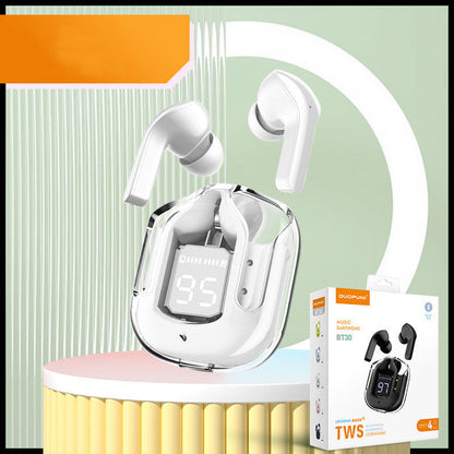 Premium Mini Transparent Wireless Earbuds - Bluetooth 5.3 ENC Noise Cancelling Headphones with Digital Display