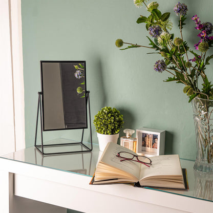 22cm x 39cm Black Square Dressing Table Mirror
