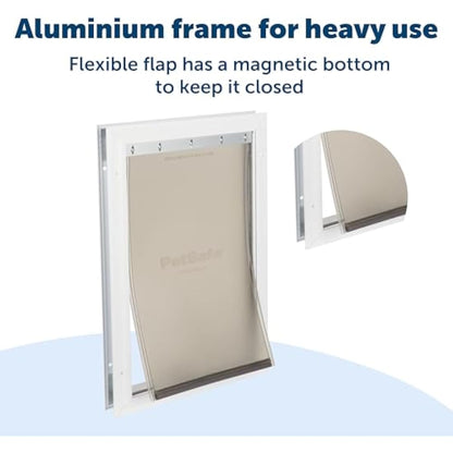 Staywell PetSafe, Aluminium Pet Door, Solid Design, Easy Install, For Pets Up To 7 kg - (Small),White