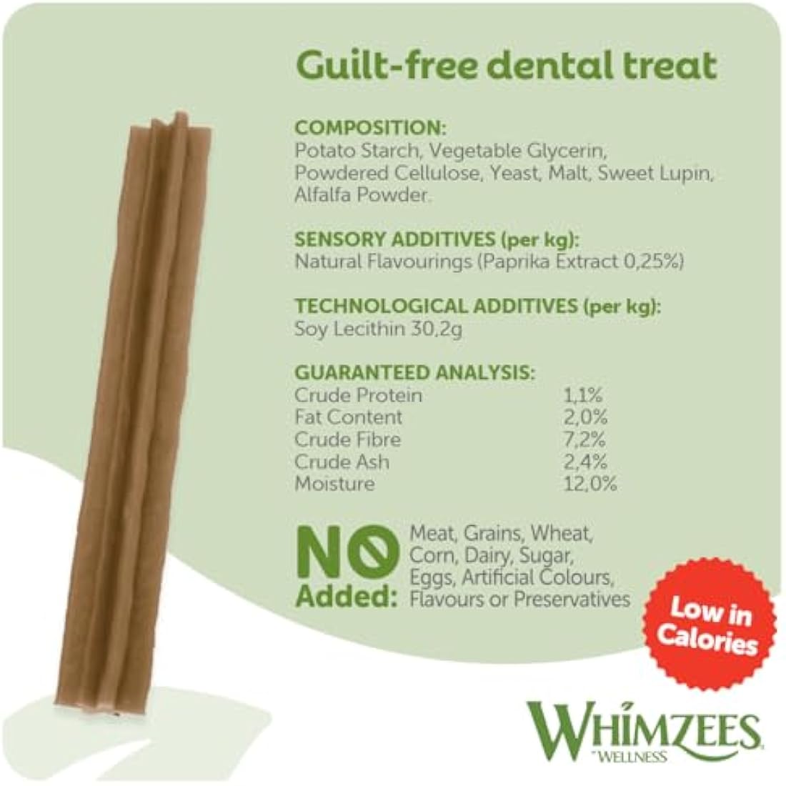 WHIMZEES By Wellness Stix, Dog Dental Sticks, 30 Pieces (1 Month Supply), Size L, Dog Chews for Large Breeds, Natural, Grain-Free, Rawhide-Free, Vegetarian