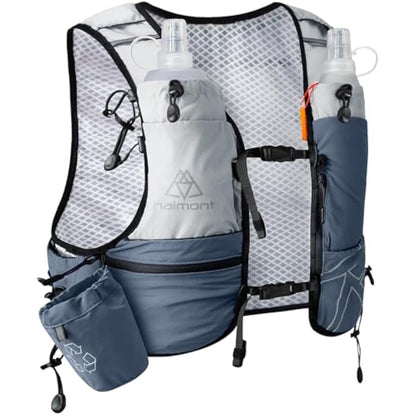 Haimont Hydration Running Vest with Water Bottles for Women Men, Adjustable Lightweight 8L Water Backpack with Soft Flasks for Trail Running Marathon