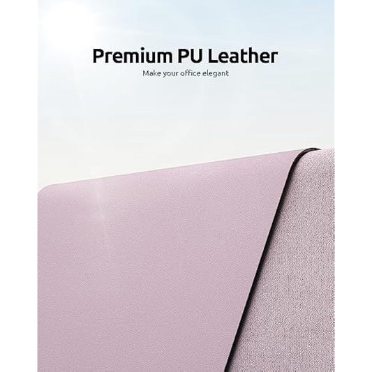 YSAGi Leather Desk Mat, Large Mouse Mat, Non-Slip Desk Pad, Waterproof PU Leather Table Protector Writing Pad for Office and Home (80 x 40 cm, Grayish Lavendar)