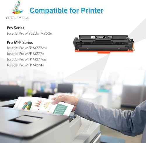 TRUE IMAGE Compatible for HP 201X 201A M277dw Toner Cartridge Replacement for Color LaserJet Pro MFP M252dw M252n M274n M277n M277c6 CF400X CF401X CF402X CF403X (Black,Cyan,Yellow,Magenta, 4-Pack)