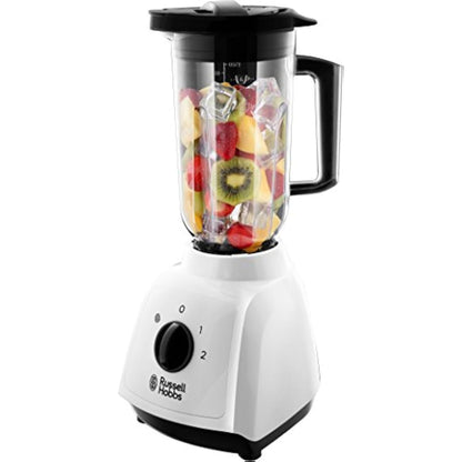 Russell Hobbs Food Collection 1.5L Plastic Jug Blender, 2 speeds & pulse setting, Removable Stainless Steel blades for easy cleaning, Pouring and adding flap, Dishwasher safe jug & lid, 400W, 24610