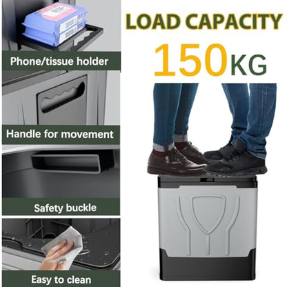 congumi Folding Camping Toilet, Portable Toilets for Adults,Travel Toilet with Paper and Phone Holder, Emergency Toilet with 20pcs Trash Bags, Car Toilet/Campervan Toilet/Fishing Toilet