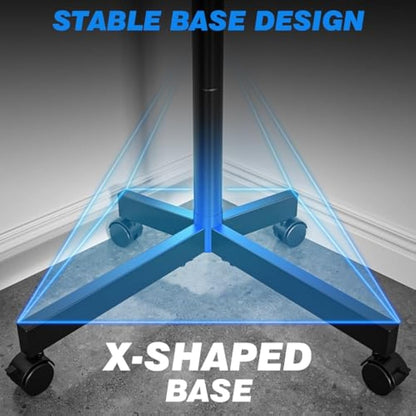 RFIVER Mobile TV Stand on wheels for 27-60 Inch TVs, Tilt Height Adjustable Rolling TV Trolley with Bracket Mount max VESA 400x400mm max 40kgs