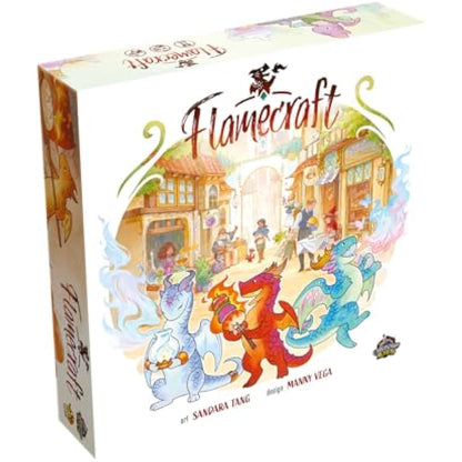 LUCKY DUCK GAMES - Flamecraft | Strategy Board Game | English Version | Dragon Fantasy | Fun Family Game for Kids and Adults | Ages 10+ | 1-5 Players | 60 Minutes