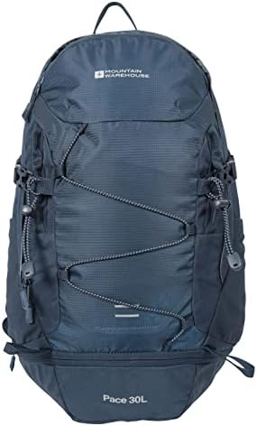 Mountain Warehouse Pace 30L Rucksack - Hydration Compatible Backpack, Airflow Back System Rucksack, Packaway Rain Cover - For Travelling, Camping, Hiking