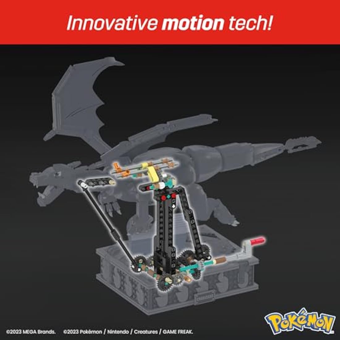 MEGA Pokémon Action Figure, Motion Charizard Pokemon, Building Toys for Kids and Adults, Collectible Character Model with 1664 Movable Pieces, 30 cm Tall, Toy for Ages 12 and Up, HMW05