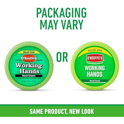 O'Keeffe's Working Hands Value Size Jar 193g (8 Pack) - Hand Cream for Extremely Dry, Cracked Hands | Instantly Boosts Moisture Levels, Creates a Protective Layer & Prevents Moisture Loss