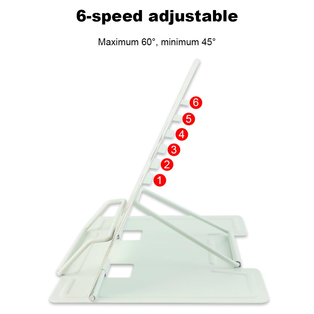 GmeDhc Metal Reading Stand, 6 Levels Adjustable Reading Stand, Children's Height Adjustable, Book Stand, Children Foldable