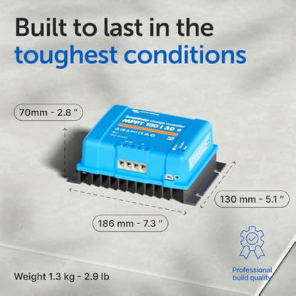 Victron Energy SmartSolar MPPT Solar Charge Controller (Bluetooth) - MPPT Charge Controller for Solar Panels - 100V 30 amp 12/24-Volt