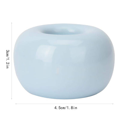 Donut Ceramic Toothbrush Holder, Mini Novel Candy Color Cute Multi-functional Toothbrush Base Toothbrush Holder Stand for Couple Kids
