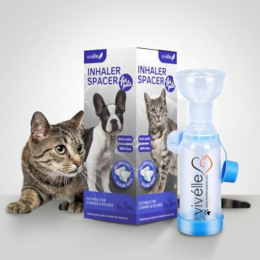 Vivélle Handheld Inhaler Spacer with 2 Masks for Pets Cat and Dog Inhaler Spacer for MDI