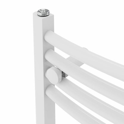 Warmehaus Curved Bathroom Heated Towel Rail Warmer 1200x400mm White