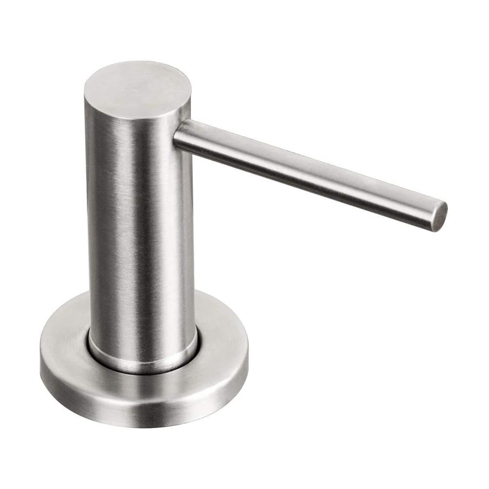 Hopbucan Soap Dispenser for Kitchen Sink Brushed Stainless Steel Countertop Pump Hand Lotion Built in Bottlend Easy Install Easy to Use Silver