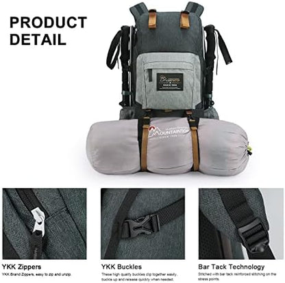 MOUNTAINTOP 40L Hiking Backpack Water Resistant Mens Women Rucksack for Trekking, Traveling, Camping, Cycling, Climbing