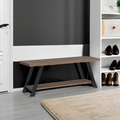 LVB Shoe Storage Bench Entryway Benches for Hallway 120cm Rustic Oak