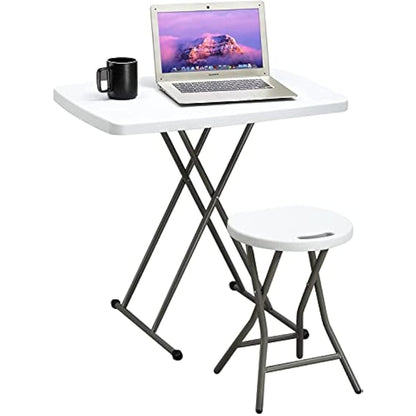 HollyHOME Small Folding Table 2.5FT/76cm Foldable Dining Table for Garden Patio Balcony Camping Portable Picnic Tables Height Adjustable Trestle Tables for BBQ Catering Party Kitchen Outdoor Indoor