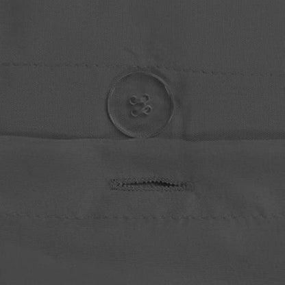 Sleepdown Velvet Cuff Charcoal Grey Panel Band Luxury Soft Cosy Duvet Cover Quilt Bedding Set with Pillowcases - King (220cm x 230cm)