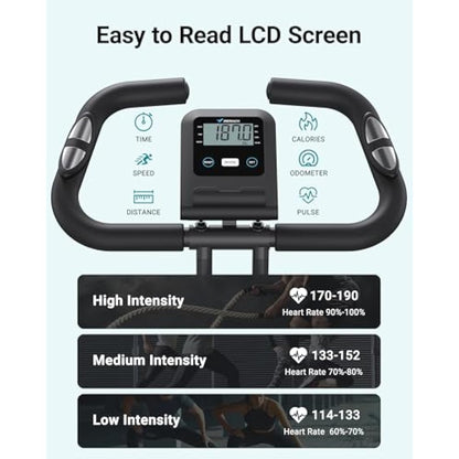 MERACH 4 in 1 Foldable Exercise Bike with Exclusive APP for Customizable Exercise Plans, 16-Level Magnetic Resistance Folding Stationary Exercise Bike, 300lbs Capacity and Comfortable Seat Cushion