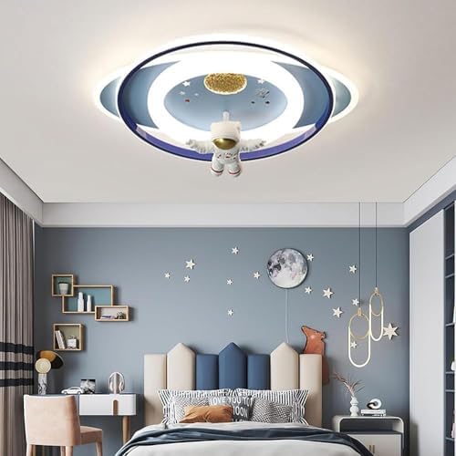 GHiycotdl LED Astronaut Ceiling Light, 58CM Dimmable with Remote Control for Kids Room, Living Room, Kindergarten