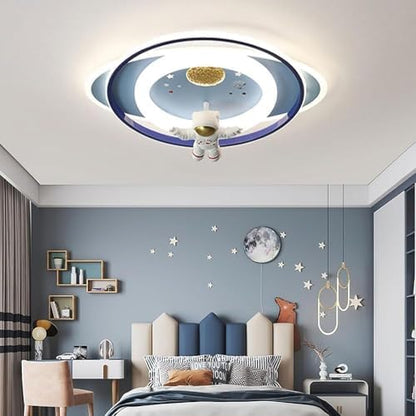 GHiycotdl LED Astronaut Ceiling Light, 58CM Dimmable with Remote Control for Kids Room, Living Room, Kindergarten