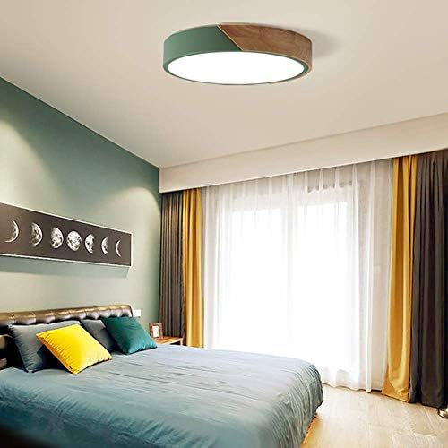 minifair Round Trichromatic Dimming LED Ceiling Light Flush Mount,Green,12inch/30cm