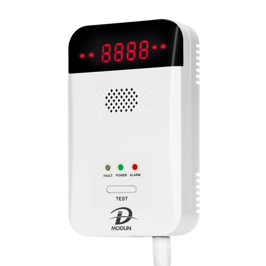 D MODUN Gas Detector Alarm, Natural Gas|LPG|City Coal Gas Leak Detector, Plug-in Gas Monitor with Sound Alarm and LED Display, Methane Propane Butane