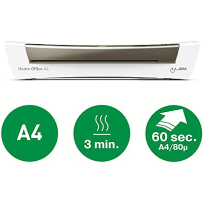 Leitz 73681089 iLam A4 Laminator, Ideal for Home Office - Metallic Dark Grey