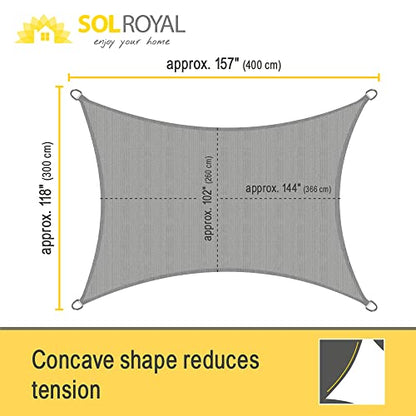 Sol Royal SolVision HS9 ? Rectangular Sun Shade Sail 4x3 m HDPE Breathable & UV-light resistant Sun Protection for Terrace, Balcony, Pool & Garden ?