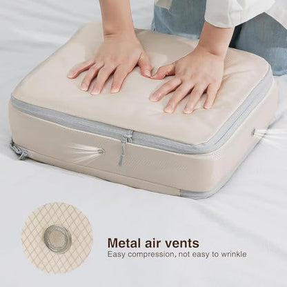 6-Pack Ultra Space Saving Self Compression Organizer - Compression Storage Bags with Zipper, Duvets Storage Organiser for Blanket, Clothing, Bedding,