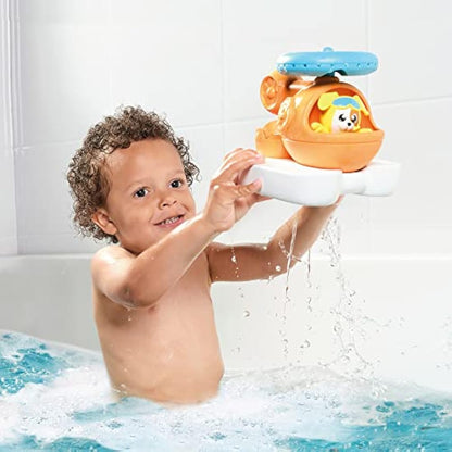 Toomies E73305C Splash & Rescue Helicopter Water Spinning Bath Floating Toy with Squirting Pilot – Rescue Bucket & Dolphin with Pouring Action – Suitable from 12 Months