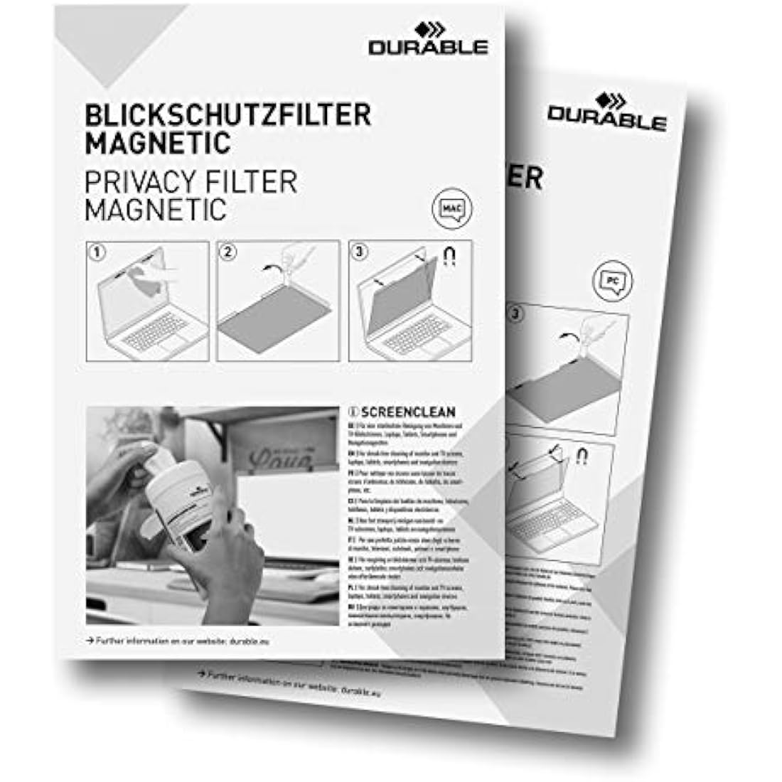 Durable Privacy Filter with Magnetic Attachment for MacBook Pro 15" Screens - Includes Travel Bag and Cleaning Cloth - Integrated Blue Light Filter