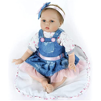 ZIYIUI Realistic Baby Doll With Accessories 22-Inch Handmade Reborn Baby Dolls 55cm Reborn Dolls Girl Boys & Girls Toy Gift Lifelike Baby Doll Soft Silicone Vinyl Cotton Material, Ages 3+