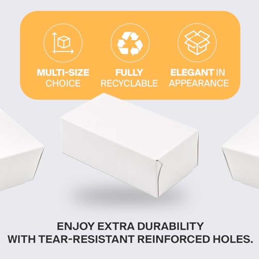 Packaging Hero 25 x 20 X 10 cm (aprox. 10" x 8" x 4") White Corrugated Cardboard Mailing Boxes, gift boxes, e-commerce box with free clear round stickers (10 pack)