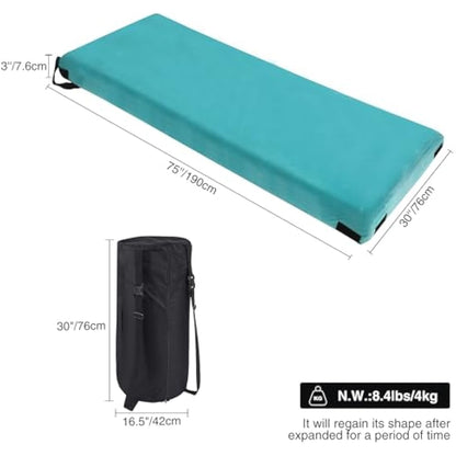REDCAMP Foldable Memory Foam Camping Mattress, Portable Roll Up Mattress Single with Zipper, Futon Mat Sleeping Pad for Floor Car Tent Indoor Outdoor