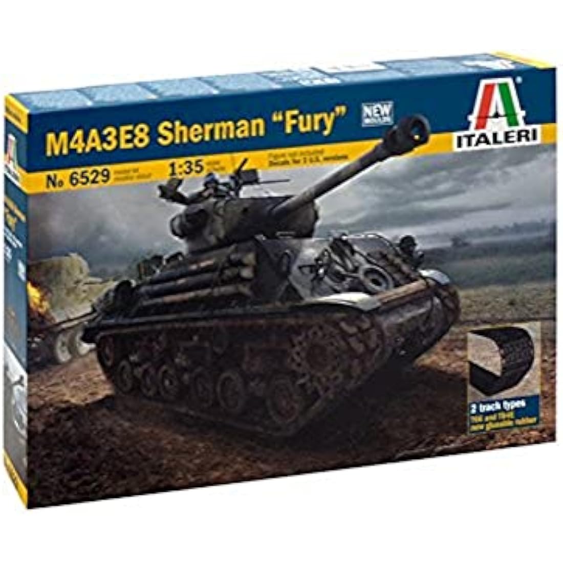 Carson ITA6529 1/35 M4A3E8 Sherman Fury Tank Model kit, United States Armies, Mittel
