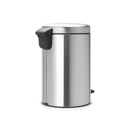 Brabantia NewIcon Pedal Bin 12L (Matt Steel) Soft-Closure Rubbish Waste Bin, Removable Inner Bucket + Free Bin Bags