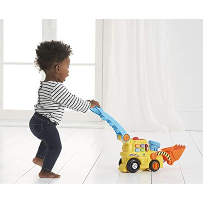 VTech POP and Drop Digger, Educational Push Along Digger for Toddler, Toy Gift for 12 Months to 2 3 Years Boys and Girls. English Version