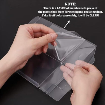 BENECREAT 20PCS Clear Party Favour Boxes 8x8x8cm Square PET Gift Boxes with Protective Film for Wedding Souvenir