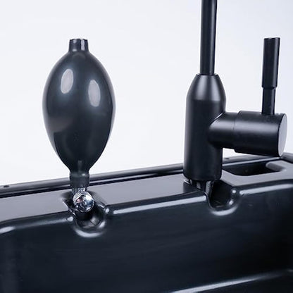 BOXIO - WASH: Mobile Wash Basin with Hand Pump, Sink for Van, Camping Garden, Sink with Tap, Plastic, Black