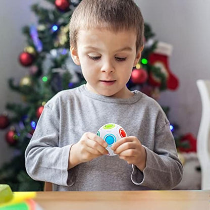 Vdealen Magic Rainbow Puzzle Ball- Fidget Ball 3D Puzzle Stress Reliever Brain Teaser Travel Toy- Birthday Party Easter Christmas Stocking Fillers Gift Toy for Kids Teens Adults- 3 Pack