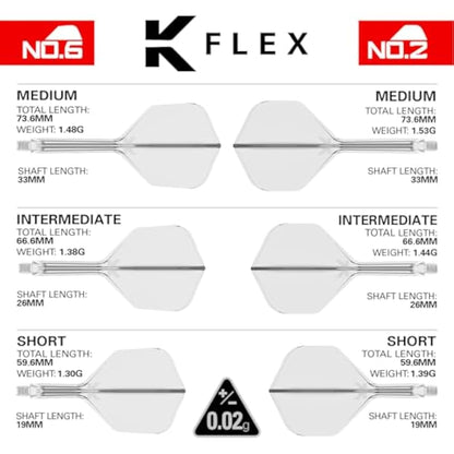 Target Darts K Flex Integrated Dart Flights And Shafts, No.6 | Pack Of 3 K-Flex - No6, Kflex All In One Moulded Dart Flight & Stem Lengths: Short, Intermediate & Medium | Professional Dart Accessories