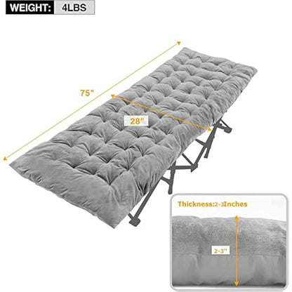 REDCAMP XL Mattress for Camping Bed, 190x75cm Soft Comfortable Cotton Thick Sleeping Mattress Pad