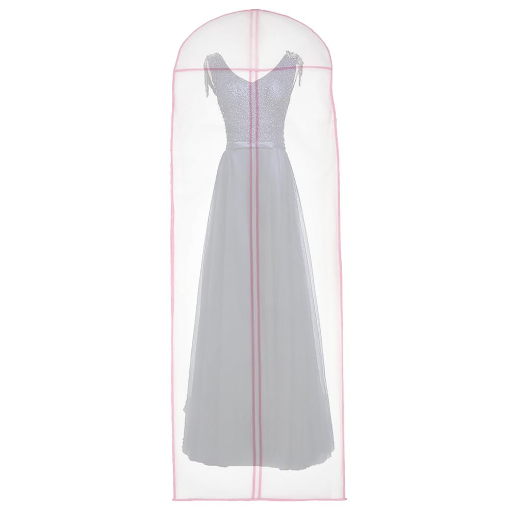 180cm Wedding Dress Bag with Zipper Breathable Clear Garment Bags Dustproof Long Dress Bags Covers Non-woven Bridal Dress Cover Storage Bag Full