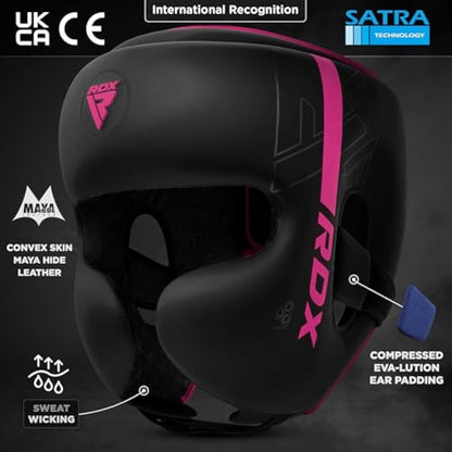 RDX Headguard for Boxing, MMA Training, Adjustable Padded KARA Head Guard for Cheeks, Forehead and Ear Protection, Muay Thai Headgear, Kickboxing, Sparring, Martial Arts, Karate, Taekwondo Helmet